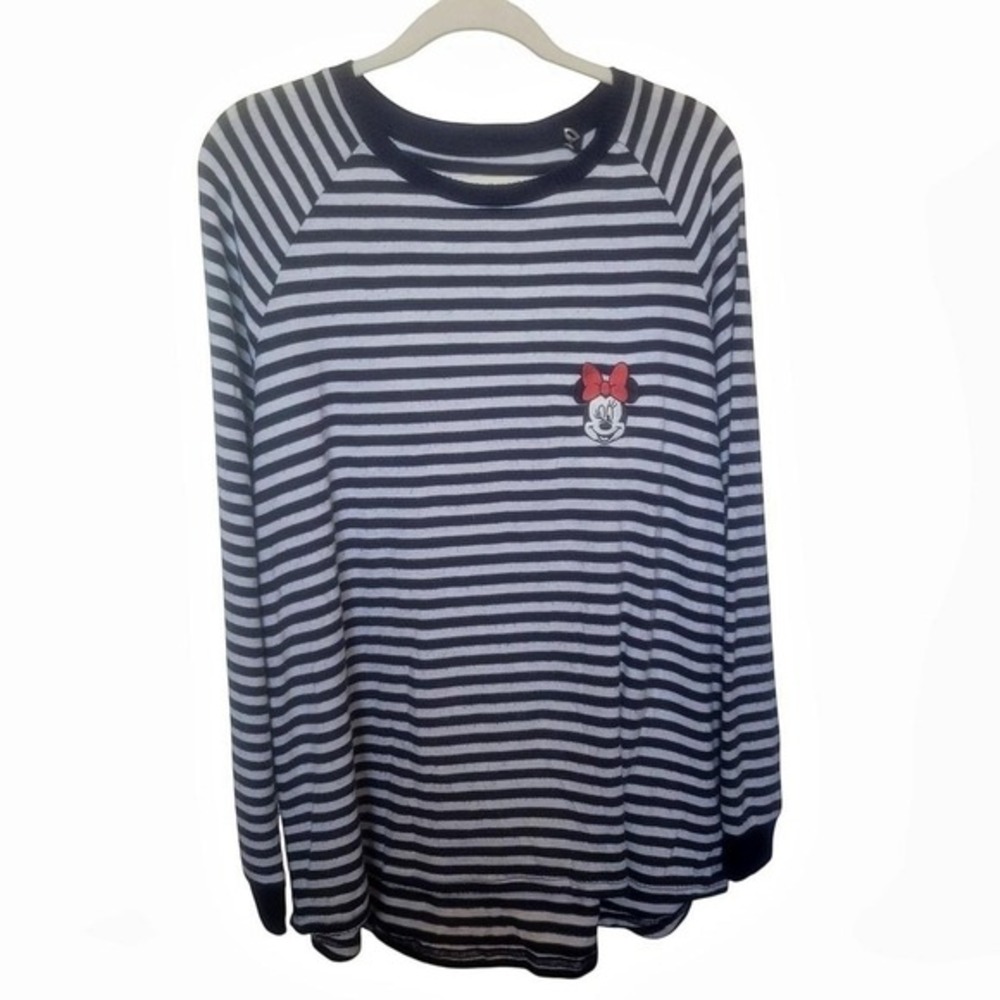 Disney Minnie Mouse striped long sleeve super soft top women's XL #MinnieMouse‎